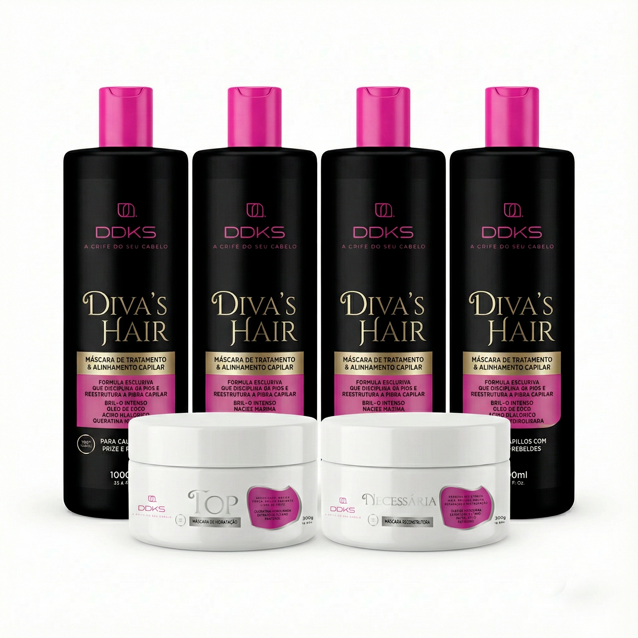 Kit 4 Progressivas Diva's Hair + Brinde Necessária e Máscara Top