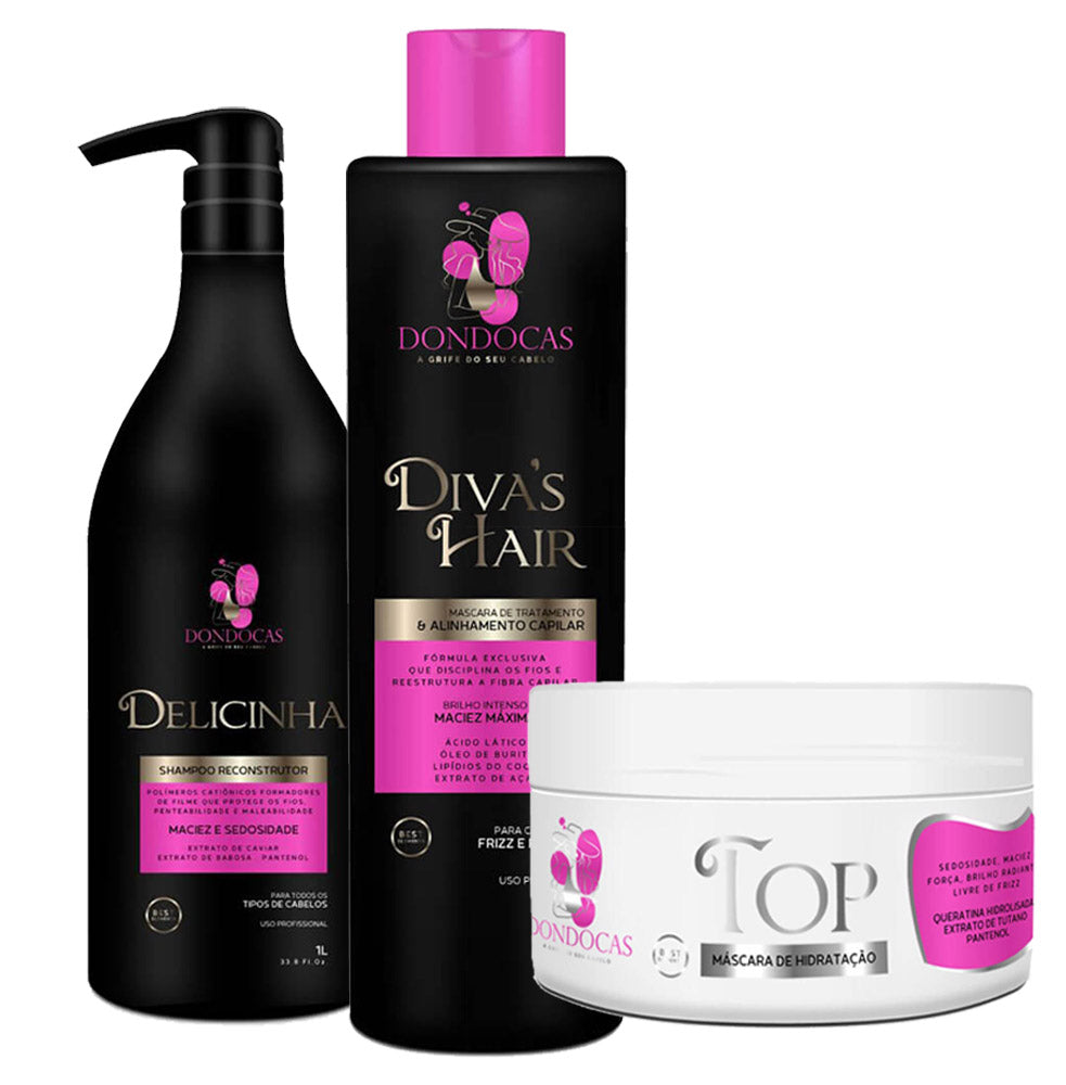 kit Promoção - Shampoo + Progressiva + Brinde Top